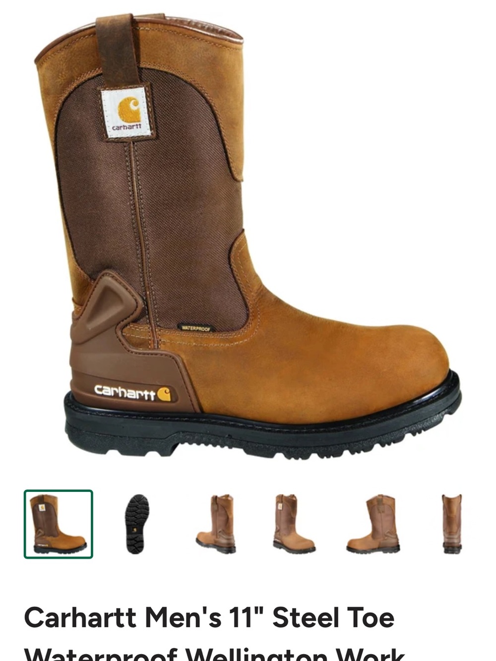 Carhartt Men’s steel toe waterproof work boots